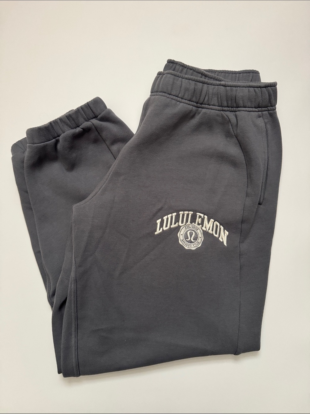 lululemon athletica Charcoal Gray Logo Sweatpants